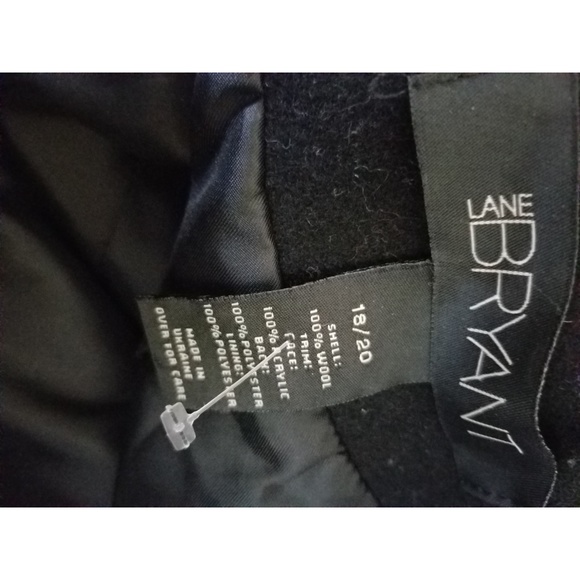 Lane Bryant SIze 18 20 Black Peacoat Fur Trim - Picture 5 of 5